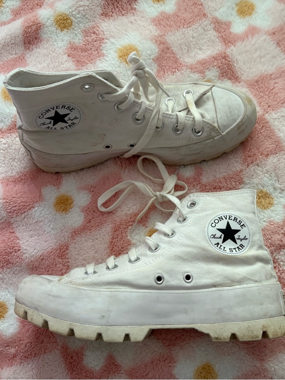 Converse White High-Top Chuck Taylor Platform Sneakers
